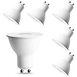 ZCYY GU10 LED Glühbirnen 60W Halogen Glühbirnen Äquivalent 6W 600 Lumen Kaltweiß 6000K 120° Abstrahlwinkel LED Glühbirnen für Schieneneinbaubeleuchtung, Nicht dimmbar, AC 100V-265V, Packung mit 6