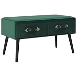 Atlojoys Bank mit Schubladen, Küchensitzgruppe, Essbank, Esszimmerbank, Sitzbank, für Esszimmer, Wohnzimmer, Flur, 80 cm Grün S