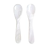 Marycrafts 2er Set Perlmuttlöffel Kaviarlöffel Eierlöffel Caviar Spoons Handarb