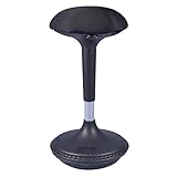 bonmedico Stari Bürohocker, höhenverstellbarer Drehstuhl mit Schwingeffekt, Pendel Sitzhocker für dynamisches Sitzen, ergonomischer Hocker für Stehschreibtisch, Drehhocker schw