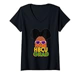Damen Future HBCU Grad Black Girl Proud African Melanin Afro Queen T-Shirt mit V