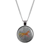 Mylery Halskette mit Motiv Einhorn Rot Orange Galopp Weiß Silber 28