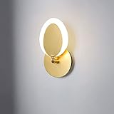 Modern LED Innen Wanlampe Dimmbar 8W Messing Wandleuchte Oval Wandbeleuchtung Acryl Schlafzimmer Nachttischlampe 3000K-6000K Aluminium Für Wohnzimmer H