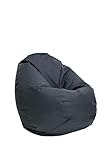 Bruni Sitzsack Classico L in Grau – XL Sitzsack für Erwachsene und Kinder mit Innensack zum Lesen, Abnehmbarer Bezug, lebensmittelechte EPS-Perlen als Bean-Bag-Füllung, aus D