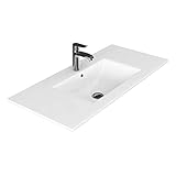 VILSTEIN© Keramik Einbau-Waschbecken Einsatz-Waschbecken Waschtisch Becken Handwaschbecken 100