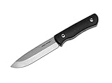 REAL STEEL Unisex – Erwachsene Bushcraft Plus Scandi Messer, schwarz, 24