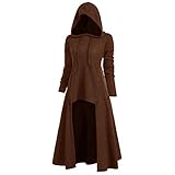 Zldhxyf Damen Lose Umhang mit Kapuze Mantel Poncho Kap Winter Herbst Gotisch Outwear Longstrickjacke Karneval Halloween Cosplay Party Ballkleid Damen Mode Langarm Mit Kapuze M
