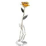 Die Schöne und das Biest Rose 24 Karat vergoldete rote Rose, für Immer konservierte Rose (gelb) 24 Karat rote Rose Blumen für S