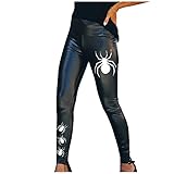 Ypiokjy Mode Damen Freizeithosen Halloween Muster Prints Slim Fit Leggings Hohe Taille Sexy L