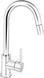 Cornat Spültisch-Einhebelarmatur 'Kirna' - Hochwertiger Messingkörper - verchromt - Ausziehbare Schlauchbrause & 360° schwenkbarer Auslauf / Hochdruck-Armatur / Küchenarmatur / Wasserhahn / KIR53