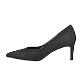 MissHeel Damenpumps Klassische Pumps mit Absatz Bequeme Schuhe Rauleder Schwarz EU40