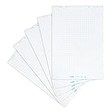 Landre Flipchart Papier, kariert, 20 Blatt je Block, 5er Pack