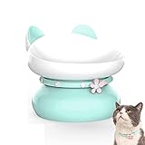 Cozywind Katzennapf aus Keramik Macaron, Hochfüßiger halsschützender Katzennapf, Futternäpfe Katzenfutter, Erhöhter Futternapf Katze, Mit Haustierhalskette, für Katze Welpe Futter und Wass, B