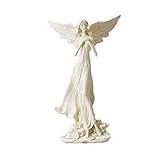 jinyi2016SHOP Deko-Skulptur Elegante Flügel Engelsstatue, natürliche umweltfreundliche Harz Angel Figur Weihnachtskirche Angelkunst für Statue Dekoration Deko Statue Ornamente (Color : White)