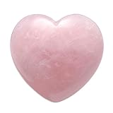 CrystalTears Handschmeichler Edelsteine Puffy Herz Rosenquarz Kristall Steinherz 45mm Healing Worry Stone (Rosa)