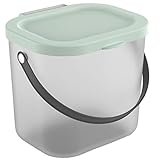 Rotho Albula Waschmittelbehälter 6l mit Deckel, Kunststoff (PP recycelt) , türkis/transparent, 6l (23.5 x 20.0 x 20.8 cm)