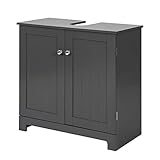 SoBuy BZR18-DG Waschbeckenunterschrank Badschrank Waschtisch Unterschrank Badmöbel dunkelgrau BHT ca: 60x60x30