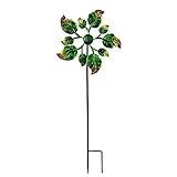 Großer Metallwindspinner, DREI Sich drehende Blumen und Schmetterlinge Windmühle Spinner, Outdoor Multi Color Flowers Wind Spinner, für Garten- und Gartenkunstdekoration im Freien 1pc (A)