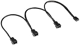 Poppstar Lüfter Verteilerkabel (20-20-20cm, 3-Pin Buchse auf 1x 3-Pin Stecker und 2X 2-Pin Stecker), zum Anschluss von Prozessor- und Gehäuselüftern an Mainb