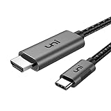 uni USB C zu HDMI-Kabel (4K@60Hz), USB Typ C zu HDMI-Kabel [Thunderbolt 3 kompatibel] für MacBook Pro 2021/2020/2019/, iPad Pro 2021/2020/2018, Surface Book 2, Galaxy S10 und mehr-0.9 m/3