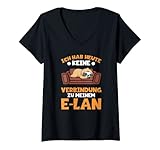 Damen Faultier - Ich hab heute keine Verbindung zu meinem E-LAN T-Shirt mit V