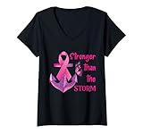 Damen Stärker als der Sturm T-Shirt mit V