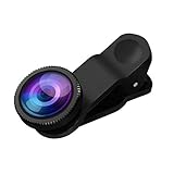 Hemobllo Universal-Handy-Kameraobjektiv Super Weitwinkelobjektiv Makroobjektiv Fisheye-Objektiv Clip auf 3 in 1 Handyobjektiv für iPhone 6S / 7/8 / X (Schwarz)