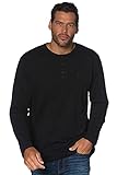 JP 1880 Herren große Größen Übergrößen Menswear L-8XL bis 8XL, Langarm-Shirt, Henley, Knopfleiste, Rundhalsausschnitt, schwarz 3XL 702555 10-3XL