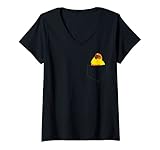 Damen Sonnensittich In A Pocket Papagei Sonnensittich T-Shirt mit V