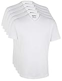 Ultrasport Herren Sport Freizeit T-Shirt mit V-Ausschnitt 5er Set, Weiß, M
