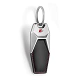 Audi 3181900700 Schlüsselanhänger S-Line Metall Leder Anhänger Keyring