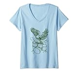 Damen SEEMBO Adler Schlagzeuger Schlagzeug Drumming Musiker Band T-Shirt mit V