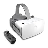 DESTEK VR Brille für Handy,3D Virtual Reality Headset,HD VR Glasses,110°FOV,mit Bluetooth Fernbedienung für iPhone Samsung Huawei Android,4,7-6,8 Z