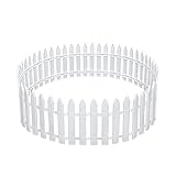 Weißer Kunststoffzaun für Weihnachten, abnehmbar, Miniatur, Haus, Garten, Weihnachtsbaum, Dekoration, 12 Stück