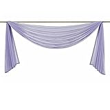 Chytaii Querbehang Freihanddeko Transparenter Einfarbig Extra Lang Gardinen Dekoschals Vorhang für Hochzeit Wohnzimmer Schlafzimmer Dekoration (Violett, 140x100)