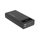 RealPower PB-20k PD Powerbank Mobiles Ladegerät mit 20000mAh, 2 USB Ports, USB-C sowie Lightning Eingang und Power Delivery für iPhone, iPad, Samsung Galaxy, das Neue MacBook, Google Pix