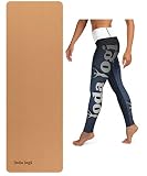 YodaYogi Kork Yogamatte FSC-zertifizierte Reise Yoga Matte Joga Sport Matten Boden rutschfest Naturkautschuk natural 183x61x0,5cm 100% nachhaltig biologisch abbaubar für Pilates, Fitness, Gymnastik