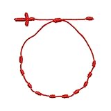 PASDD Handgemachte Kreuzseil tibetisch-buddhistisch gewebte Armbänder für Damen Herren handgestricktes Glücksseil-Knoten-Armband verstellbar,