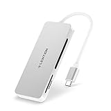 LENTION USB C auf SD/Micro SD/CF Kartenleser, USB Typ C Speicherkartenadapter für 2020-2016 MacBook Pro 13/15/16, Neues Mac Air/iPad Pro/Surface, Samsung S20/S10/S9/S8/Plus/Note, Mehr (Silber)