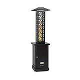 blumfeldt Heat Hunter Pellet - Feuerschale Freiluftheizung Pellet-Heizpilz, Heizleistung: 12,2 kW, Glaszylinder, 360°-Flammenansicht, Temperatur: bis 499 °C, Füllmenge: 3-9 kg, schw