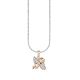 Amor Kette mit Anhänger für Damen, Sterling Silber 925, Zirkonia Eng