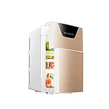 HYLK 20L Kühlschrank 4L - 6 Canportable Mini Cooler & Warmer für Getränke, Kosmetik/Make-up/Hautpflege, AC/DCpower, Retro Style, Schwarz, Für Schlafzimmer, Zuhause, Wohnwagen, Auto (Gold)