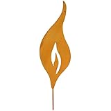 Floral-Direkt Flamme rost Metall Stecker Weihnachten Blumenstecker Deko Gartenstecker, Größe:28 x 10cm. L34