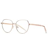 XWYWP Lesebrille, Vergrößerungsgläser weibliche Computergläser Anti Blue Lesebrille Frauen Brillen Männer Lesebrille (Color : C3 Rose golden, Size : 0)