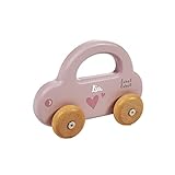 Kidslino Holz Spielzeug Auto rosa - personalisierbar I Geschenk zur Geburt & Taufe I Handmade Holzspielzeug ab 1 Jahr I Personalisierte Geschenke Baby I Holzauto mit Name & Geb