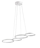 Wofi LED Pendelleuchte VIKA, 4-flammig, 31 W, 2300 lm, Warmweiß, Dimmbar, Weiß