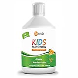 KIDS Multivitamin-500ml-Flüssiges Multivitamin / Mikronährstoffkonzentrat für KINDER ab 3 Jahre. Flüssiges Vitaminkonzentrat mit Mineralien, Spurenelementen, Pflanzenextrak