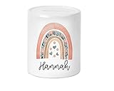 Boho Regenbogen Kinder-Spardose für Jungen und Mädchen mit Namen personalisiert zur Einschulung Taufe Geburtstag Geburt Sparschwein Geldgeschenk 2