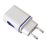 Dapei Multi Port USB Ladegerät LED leuchtendes Mobiltelefon Ladekopf Reiseaufladung Netzteil, Multi-Schutz & hohe Sicherheit & Feuerbeständigkeit, 2 / 3Port (Blau)