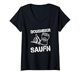 Damen Dosenbier Saufen Lustiger Event Spruch Dousnbier Saufn T-Shirt mit V